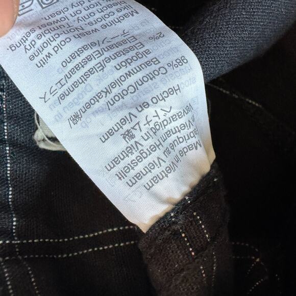 Madewell Slim Emmett Wide Leg Pants Women's 25 Black Check Cropped Cotton - Picture 5 of 10